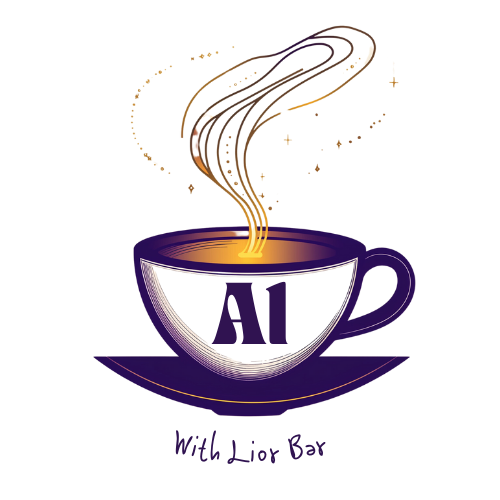 AI with Lior Bar - לוגו לימודי בינה מלאכותית AI with Lior Bar- cup of coffee